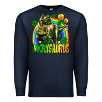 Navy luckysaurus St. Patricks Day Premium Sweatshirt - FaDigitalArtStudio