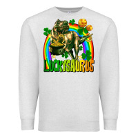 Oatmeal Heather luckysaurus St. Patricks Day Premium Sweatshirt - FaDigitalArtStudio