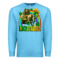 Ocean Blue luckysaurus St. Patricks Day Premium Sweatshirt - FaDigitalArtStudio