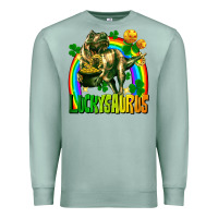 Seafoam luckysaurus St. Patricks Day Premium Sweatshirt - FaDigitalArtStudio