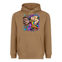 Toasted Coconut LGBTQ+ and American flag Heavyweight Hoodie - FaDigitalArtStudio