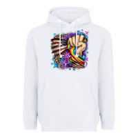White LGBTQ+ and American flag Heavyweight Hoodie - FaDigitalArtStudio