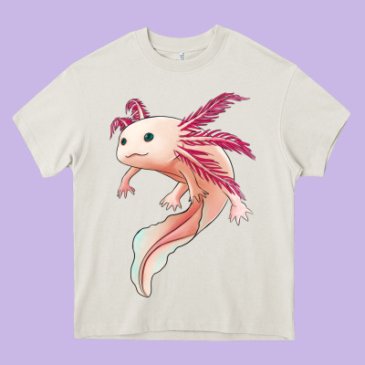 Axolotl Heavy Core Tee Designed By Jasminsmagicworld