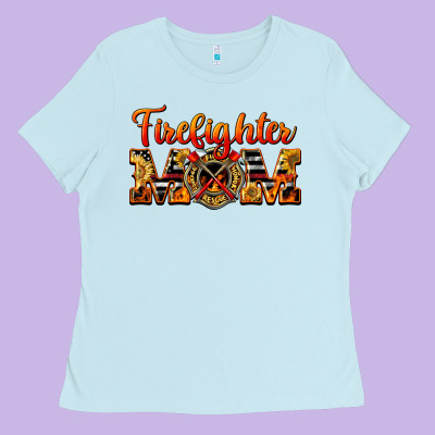 American Firefighter Mom Ladies Tee Designed By Lillyallendesigns