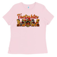 Bubblegum Pink American Firefighter Mom Ladies Tee - LillyAllenDesigns