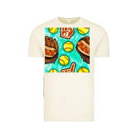 Vintage Arctic softball glove and hotdog seamless pattern Vintage Tee - BundleAndBundleShop