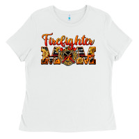 White American Firefighter Mom Ladies Tee - LillyAllenDesigns