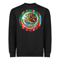 Black Mexico Coat of Arms Heavyweight Sweatshirt - texasbilliewilder