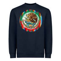 Navy Mexico Coat of Arms Heavyweight Sweatshirt - texasbilliewilder