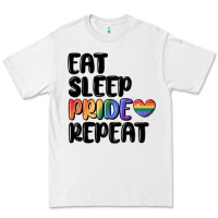 White eat sleep pride repeat Premium Tee - MaliasSmallBusiness