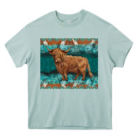 Arona turquoises gemstones cowhide highland cow Heavy Core Tee - BarkalooDesign