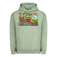 Pigment Oil Green Merry Christmas Urban Hoodie - CowhideDigitalArt