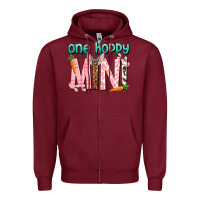 Burgundy One hoppy Mini Easter Day Zipper Hoodie - HowdyJamesFarm