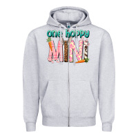 Heather Grey One hoppy Mini Easter Day Zipper Hoodie - HowdyJamesFarm