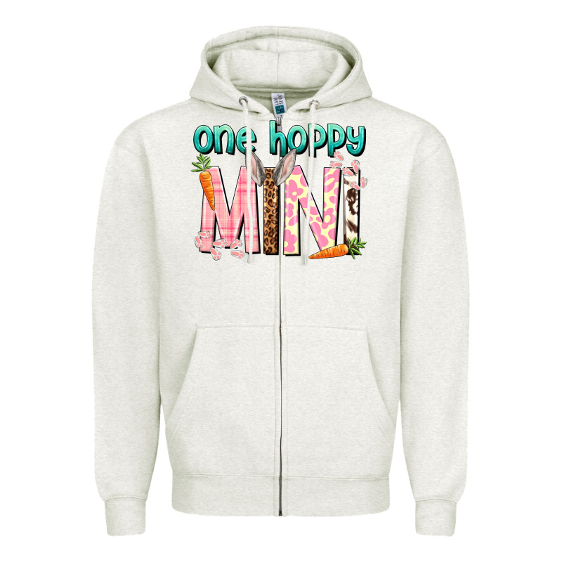 One Hoppy Mini Easter Day Zipper Hoodie by HowdyJamesFarm | Teevron