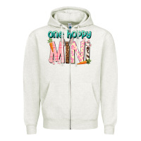 Oatmeal Heather One hoppy Mini Easter Day Zipper Hoodie - HowdyJamesFarm
