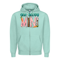 Seafoam One hoppy Mini Easter Day Zipper Hoodie - HowdyJamesFarm