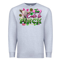 Heather Grey too cute to pinch Premium Sweatshirt - FaDigitalArtStudio
