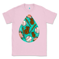 Bubblegum Pink baseball and western roses teardrop  5 Classic Tee - BundleAndBundleShop