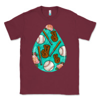 Burgundy baseball and western roses teardrop  5 Classic Tee - BundleAndBundleShop