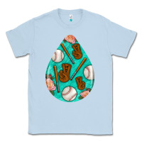 Dusty Blue baseball and western roses teardrop  5 Classic Tee - BundleAndBundleShop