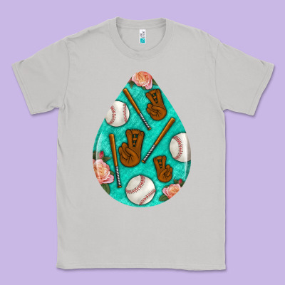 Baseball And Western Roses Teardrop  5 Classic Tee Designed By Bundleandbundleshop