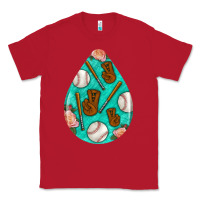 Red baseball and western roses teardrop  5 Classic Tee - BundleAndBundleShop