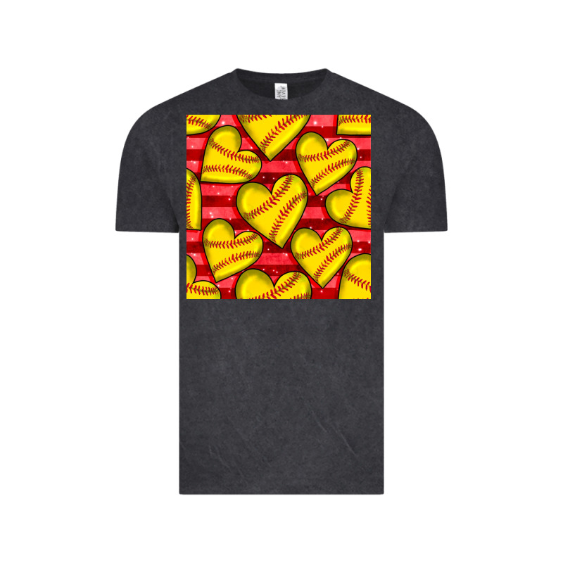 Softball Hearts Seamless Pattern Vintage Tee by BundleAndBundleShop | Teevron