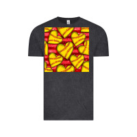 Vintage Black softball hearts seamless pattern Vintage Tee - BundleAndBundleShop