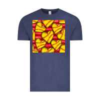 Vintage Denim softball hearts seamless pattern Vintage Tee - BundleAndBundleShop
