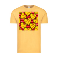 Vintage Mustard softball hearts seamless pattern Vintage Tee - BundleAndBundleShop