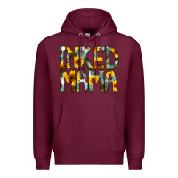 Burgundy Inked Mama Flowers Premium Hoodie - CowCowDesign
