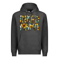 Charcoal Heather Inked Mama Flowers Premium Hoodie - CowCowDesign