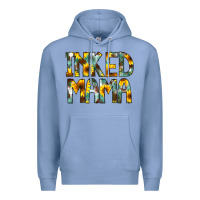 Colony Blue Inked Mama Flowers Premium Hoodie - CowCowDesign