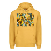Mustard Inked Mama Flowers Premium Hoodie - CowCowDesign