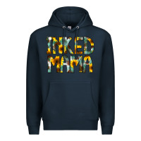 Navy Inked Mama Flowers Premium Hoodie - CowCowDesign