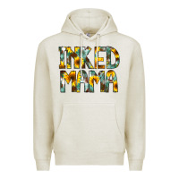Oatmeal Heather Inked Mama Flowers Premium Hoodie - CowCowDesign
