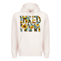 Pale Pink Inked Mama Flowers Premium Hoodie - CowCowDesign