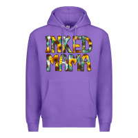 Purple Inked Mama Flowers Premium Hoodie - CowCowDesign