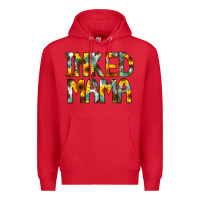 Red Inked Mama Flowers Premium Hoodie - CowCowDesign