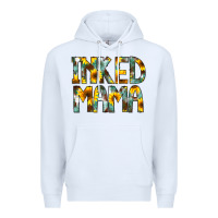 White Inked Mama Flowers Premium Hoodie - CowCowDesign