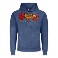 Vintage Denim Peace Love Firefighter Vintage Hoodie - BundleAndBundleShop