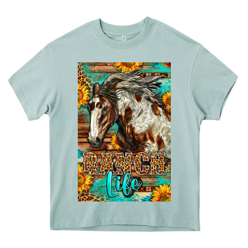 Western Ranch Life Mustang Horse Heavy Core Tee by LillyAllenDesigns | Teevron