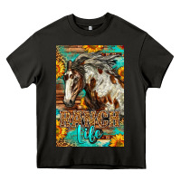 Asphalt Western Ranch Life Mustang Horse Heavy Core Tee - LillyAllenDesigns