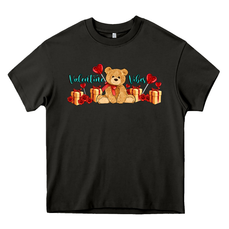 Valentines Vibes With Gifts And Bear Heavy Core Tee by AdoDesignShop | Teevron