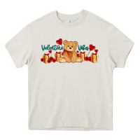 Cream valentines vibes with gifts and bear Heavy Core Tee - AdoDesignShop
