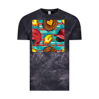 Cloud Black softball helmet and glove with serape seamless pattern Vintage Tee - BundleAndBundleShop