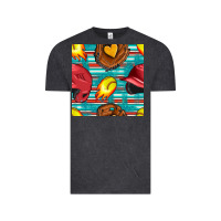 Vintage Black softball helmet and glove with serape seamless pattern Vintage Tee - BundleAndBundleShop