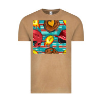 Vintage Camel softball helmet and glove with serape seamless pattern Vintage Tee - BundleAndBundleShop