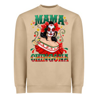 Mushroom Mama Chingona Skull Heavyweight Sweatshirt - texasbilliewilder